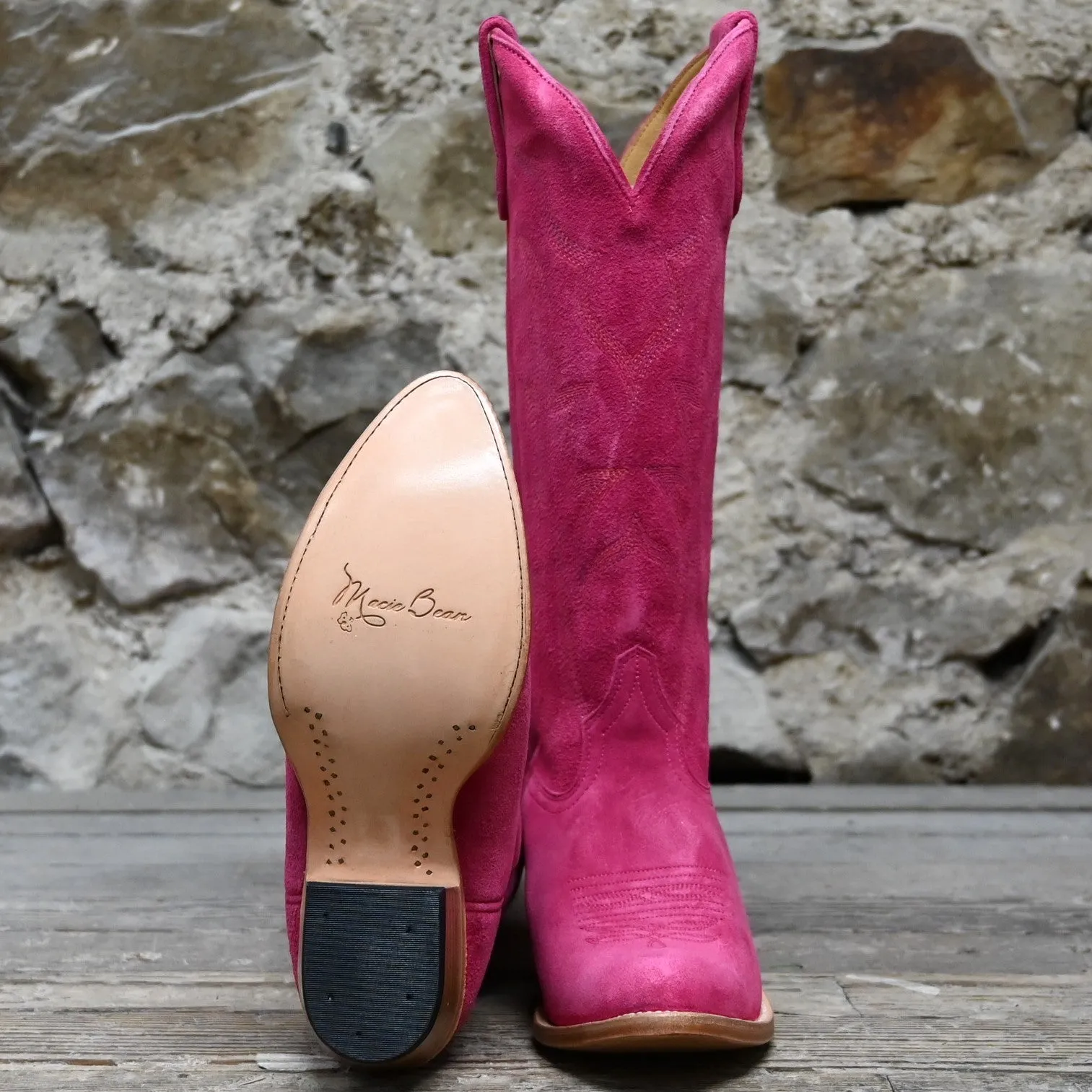 Macie Bean If Karlee were a Cowgirl Boots in Hot Pink Suede