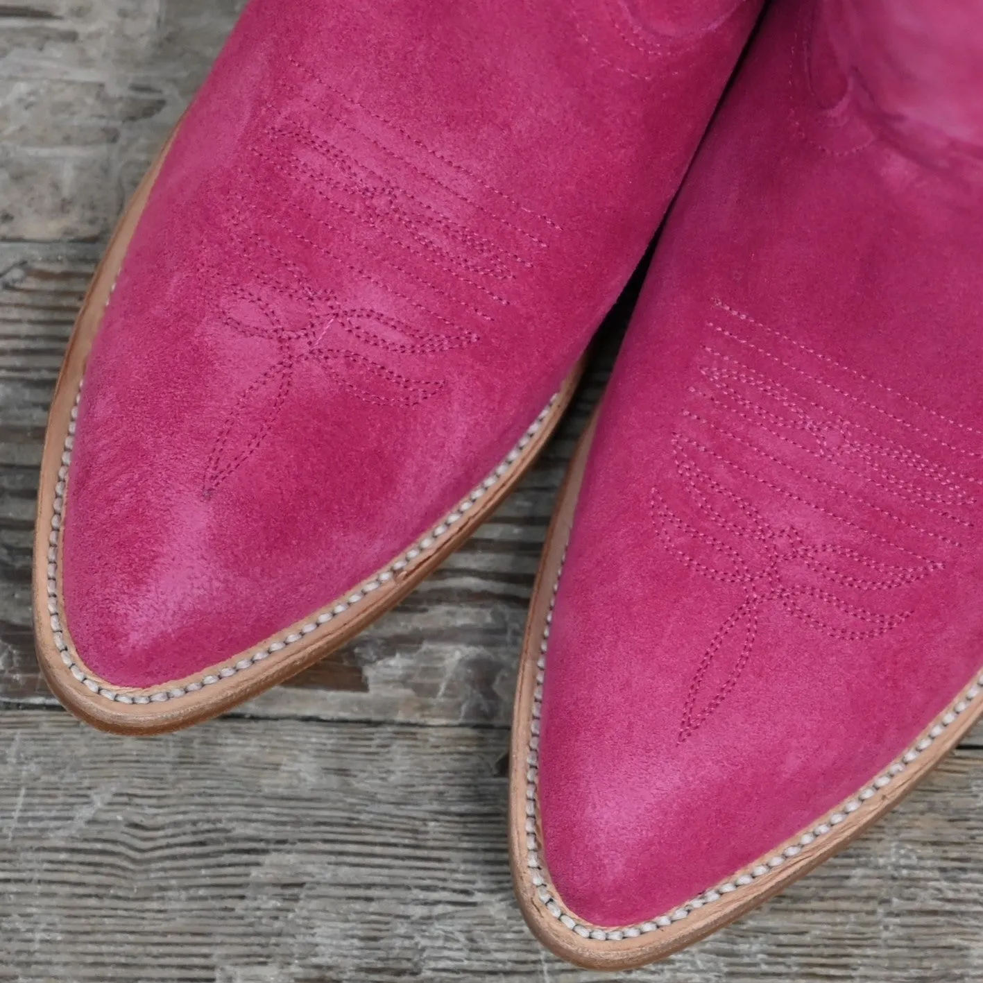 Macie Bean If Karlee were a Cowgirl Boots in Hot Pink Suede