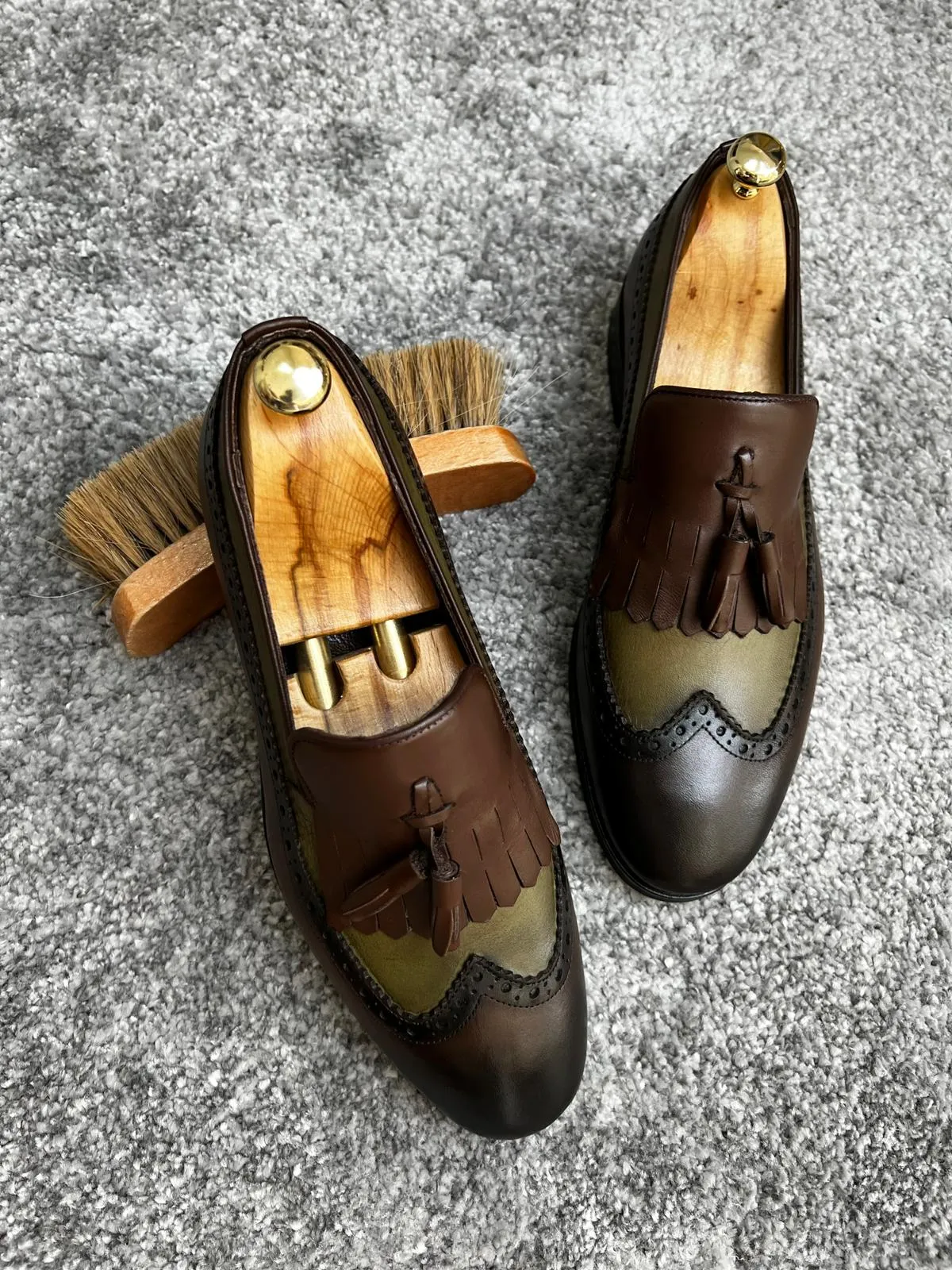 Madison Brown & Khaki Neolite Sole Tasseled Loafer