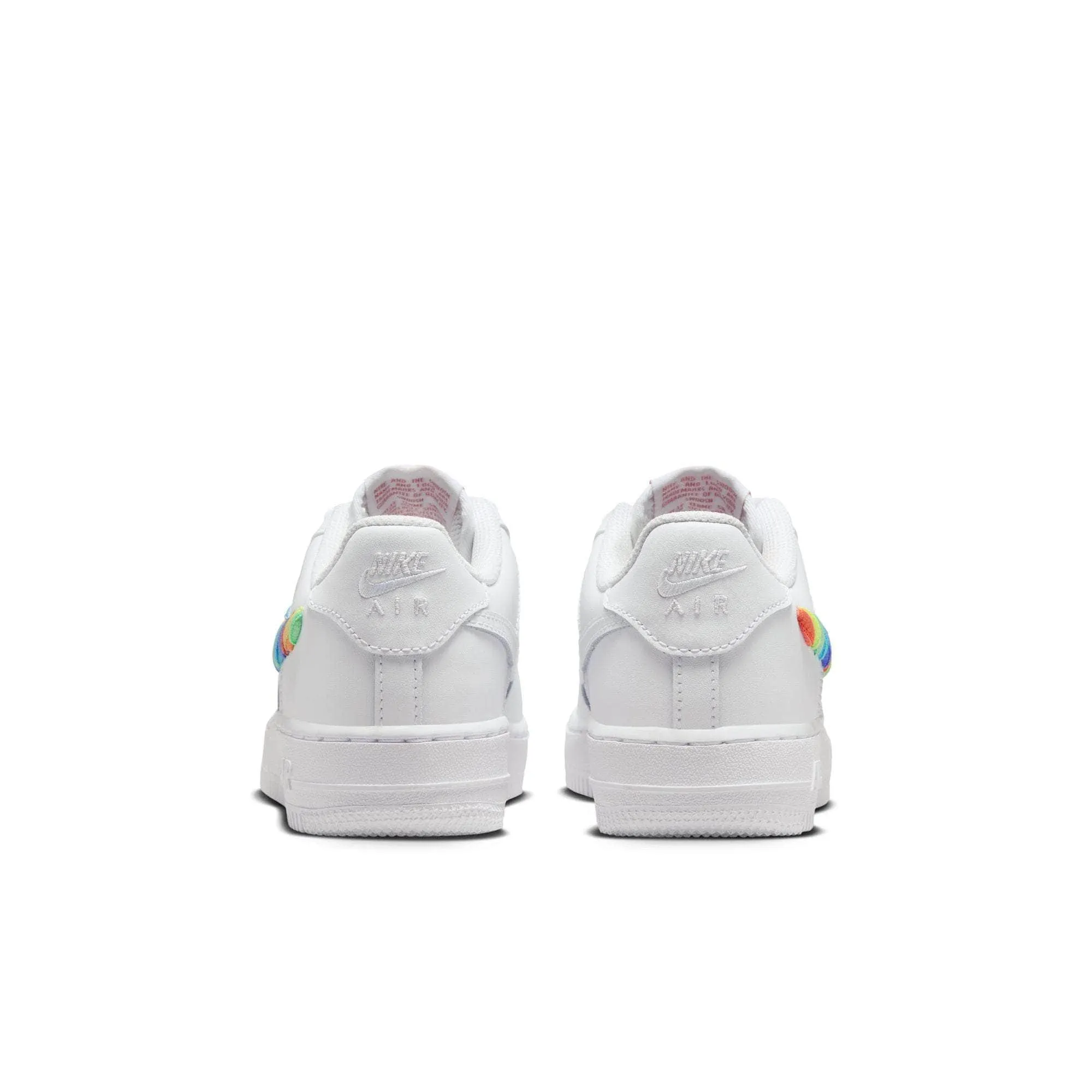 Nike Air Force 1 Low "White Rainbow Lace Swoosh" - Boy's Grade School