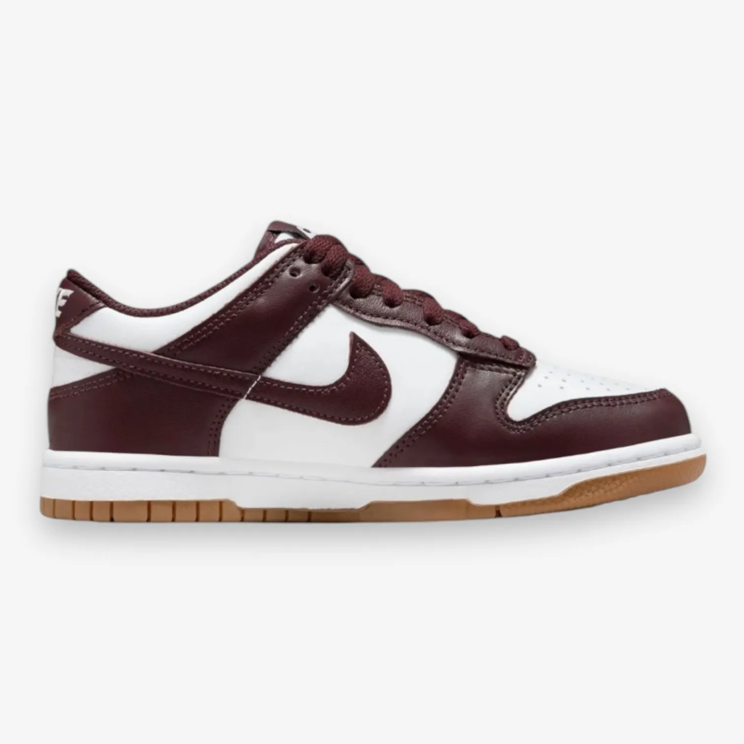 Nike Dunk Low (GS) WHITE/BURGUNDY CRUSH-GUM LIGHT BROWN HJ9282-100