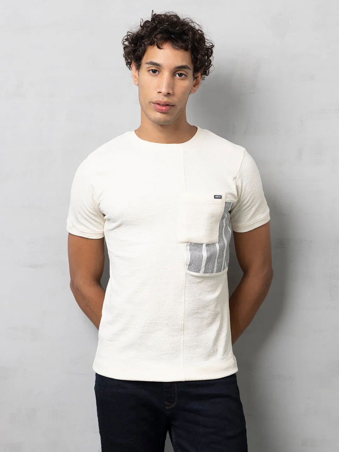 Patch Pocket white T-Shirt