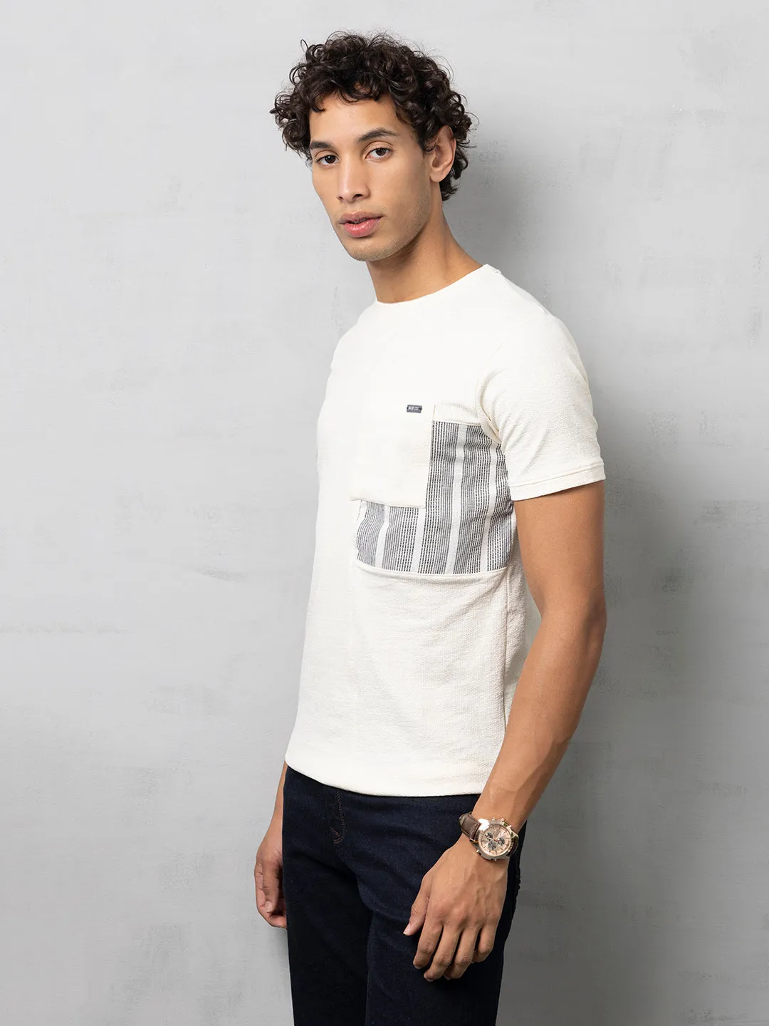 Patch Pocket white T-Shirt