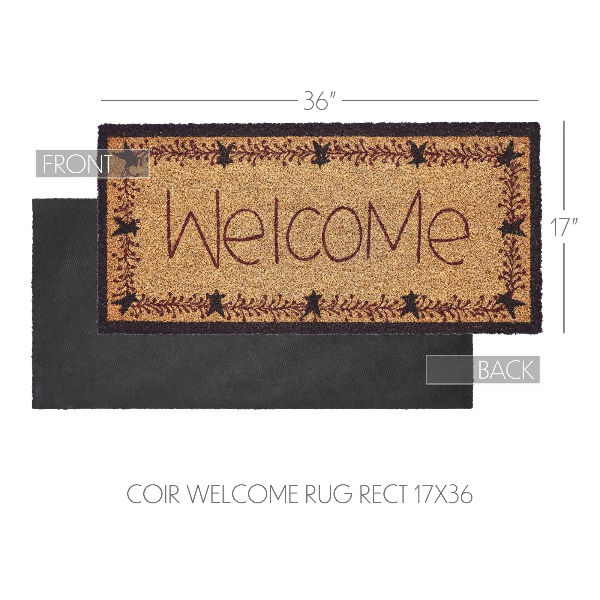 Pip Vinestar Coir Welcome Rug Rect 17x36