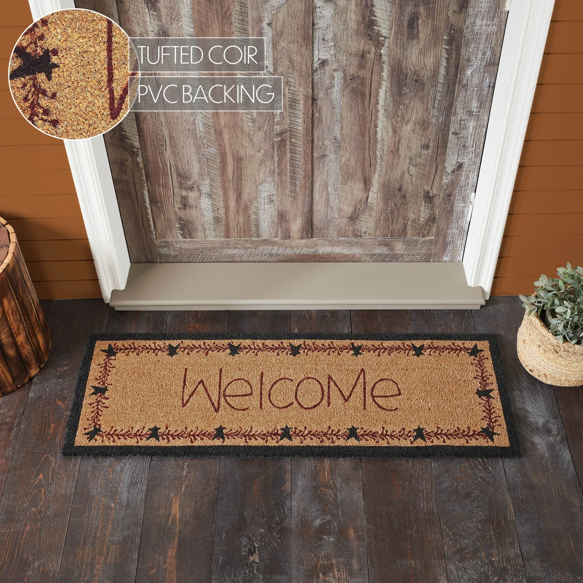 Pip Vinestar Coir Welcome Rug Rect 17x48" VHC Brands