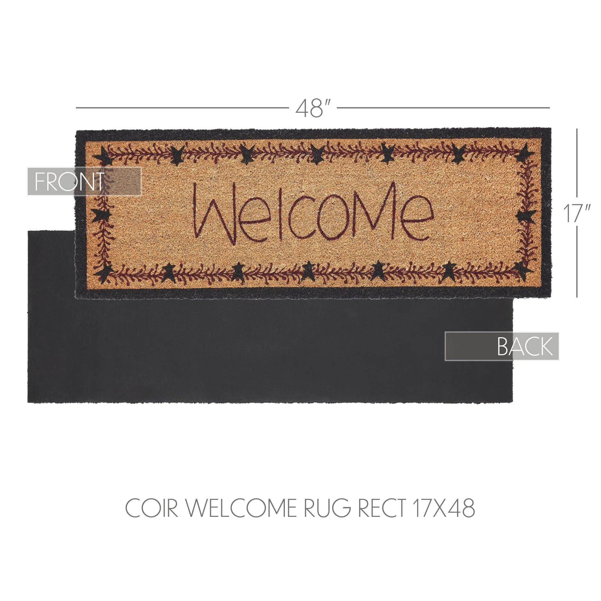 Pip Vinestar Coir Welcome Rug Rect 17x48" VHC Brands