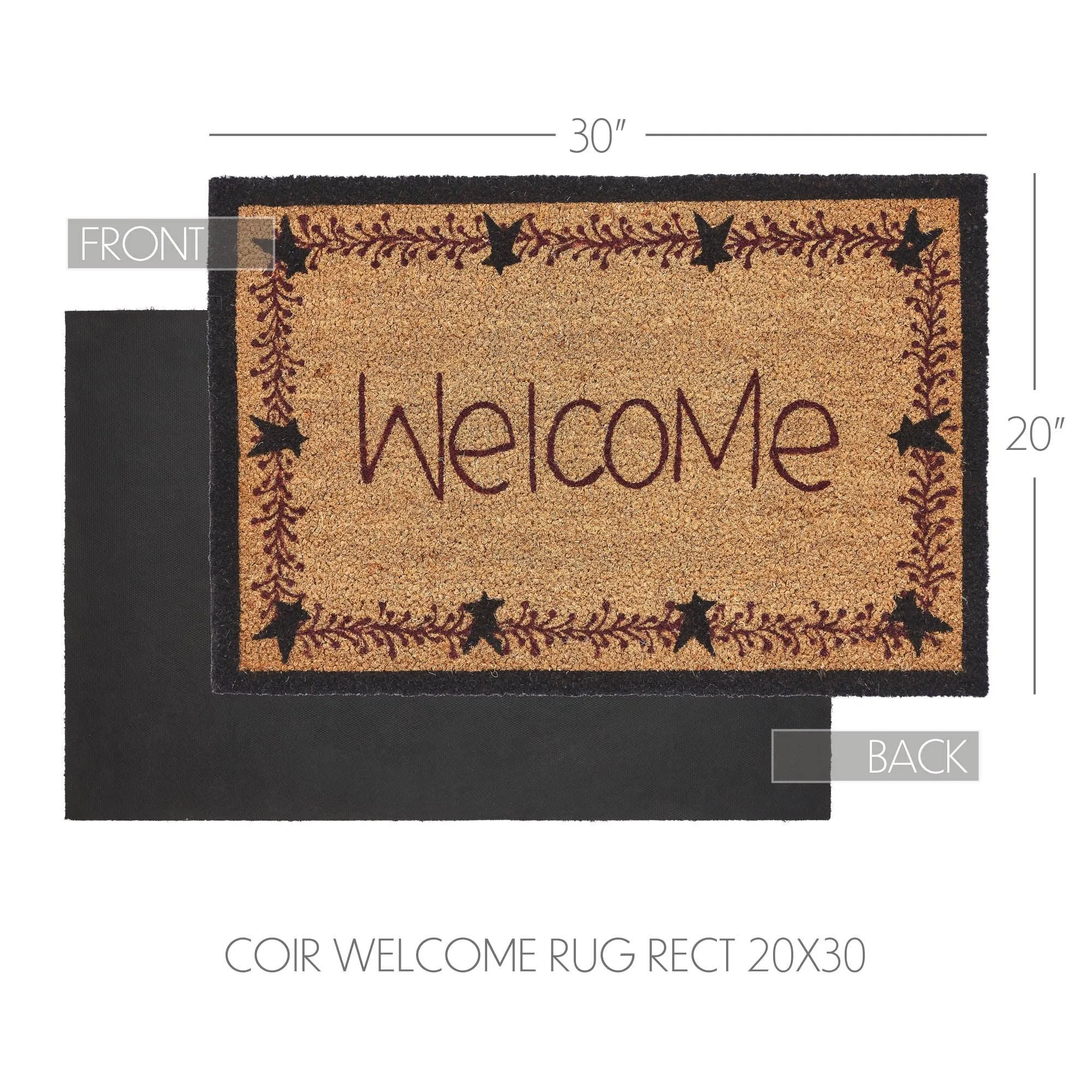 Pip Vinestar Coir Welcome Rug Rect 20x30