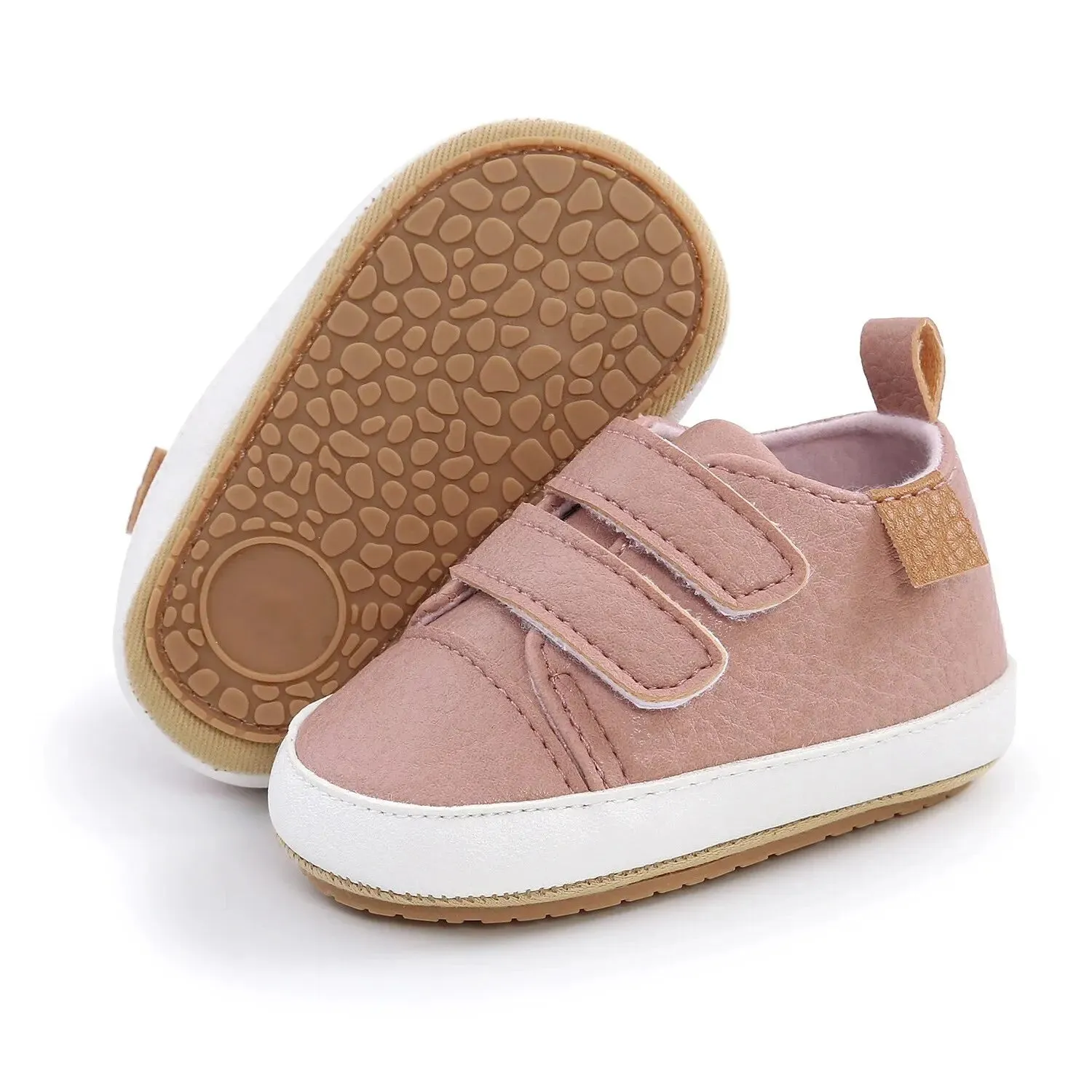 PU Leather Rubber Sole Anti-Slip First Walkers