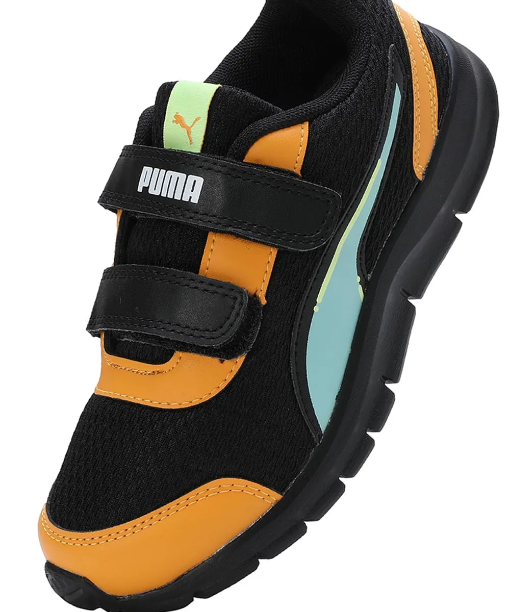 Puma Unisex-Kid Racer PS V1 Black-Zinnia-Electric Peppermint Sneaker - 13 UK (38882403)