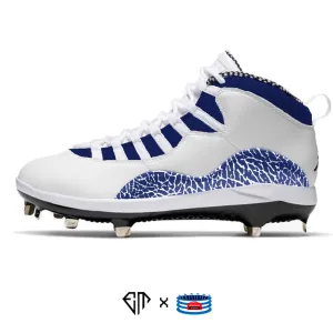 "Navy Blue Cement” Jordan Retro 10 Metal Baseball Cleats