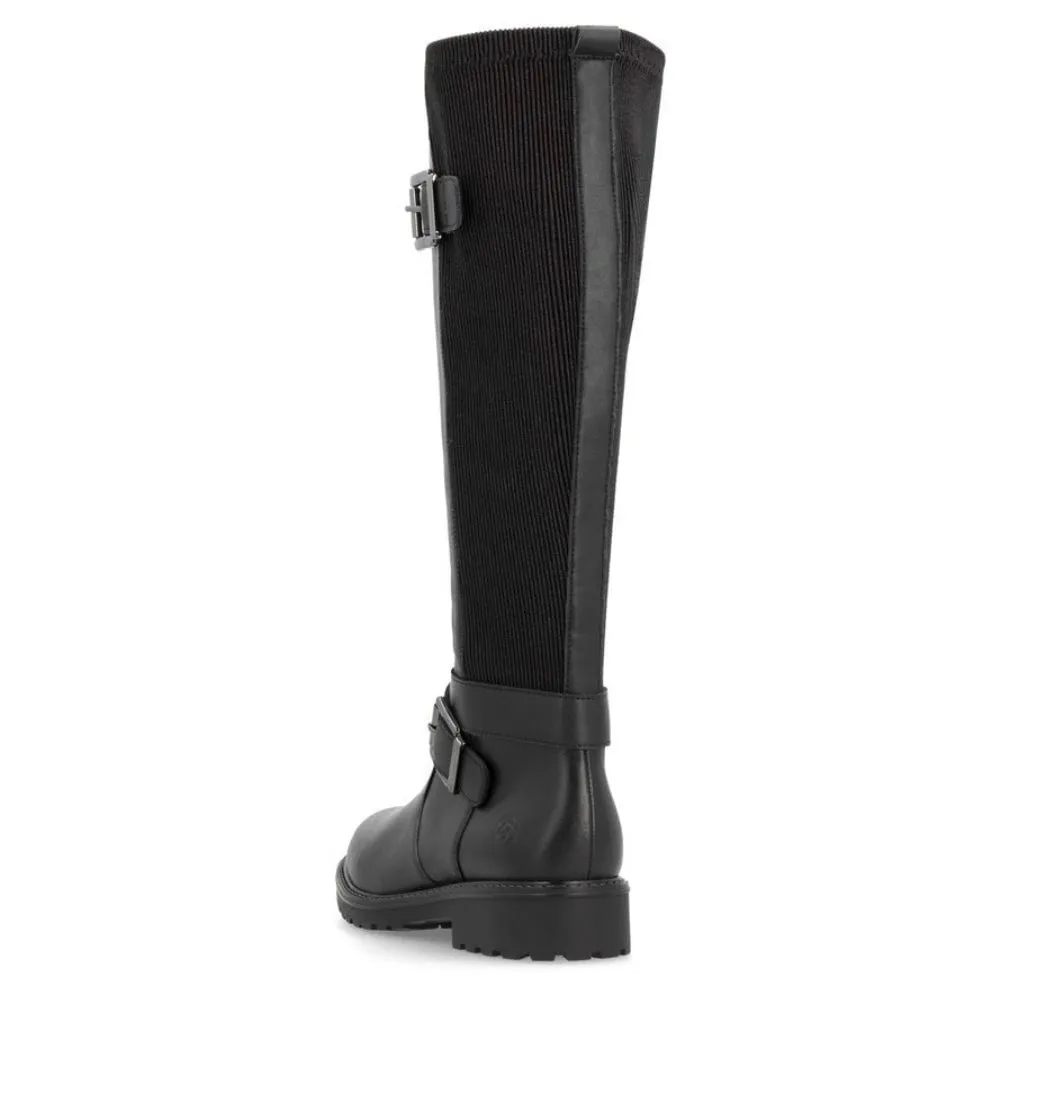 Remonte X Liz Hurley R6593-00 Odeon Black Leather Knee High Long Boots