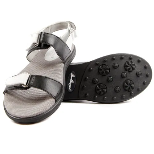 Sandbaggers: Women's Golf Sandals - Lola Black & White