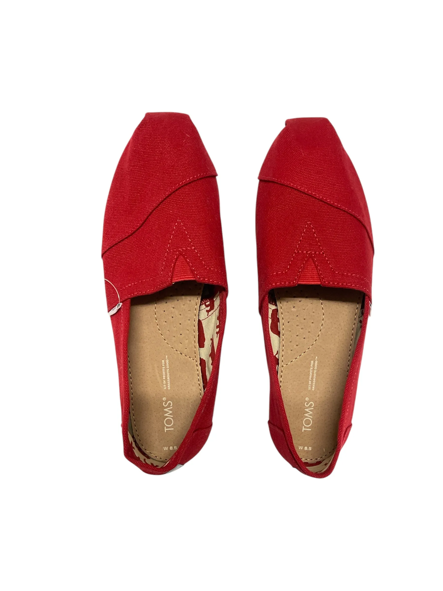 Shoes Flats By Toms In Red, Size: 8.5