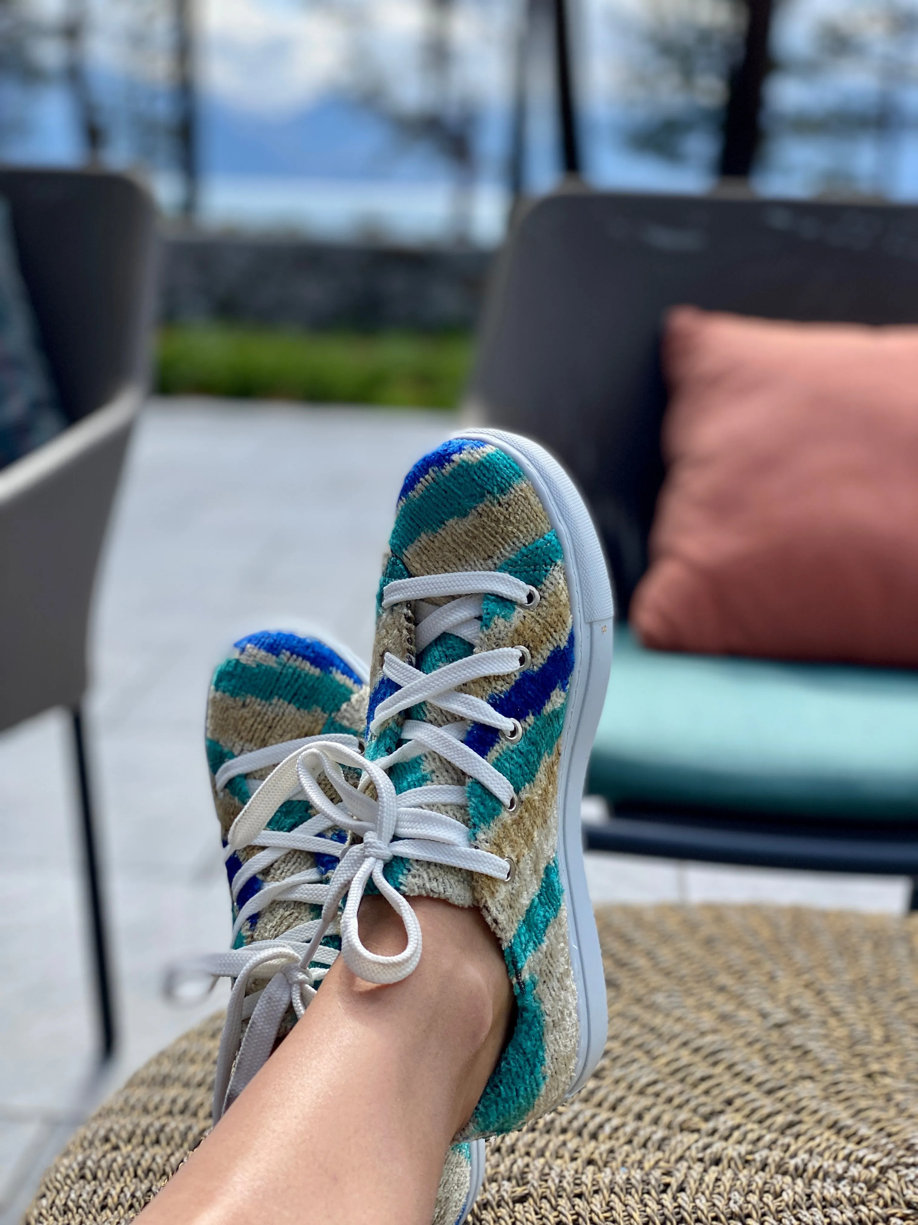 Silk Velvet Aquamarine Mist Sneakers