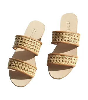 Sinta Double Strap Slide Tan