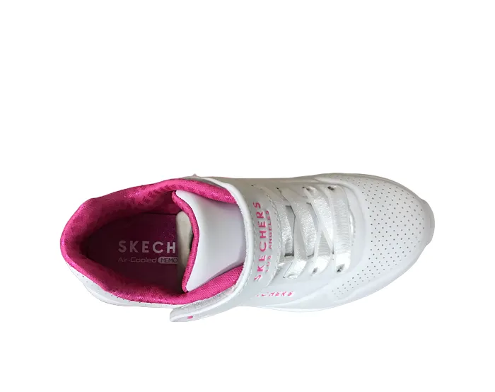 Skechers sneakers da bambina e ragazza Uno Lite 310451L WHP bianco-rosa