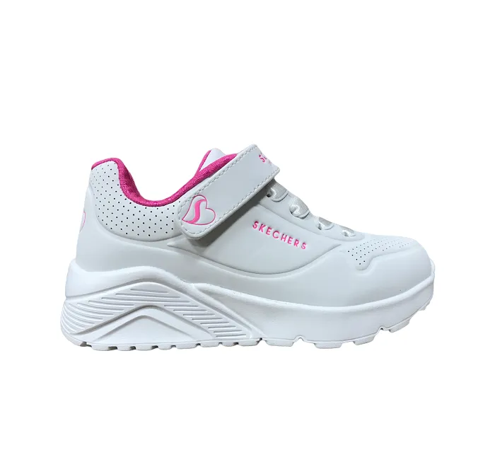 Skechers sneakers da bambina e ragazza Uno Lite 310451L WHP bianco-rosa