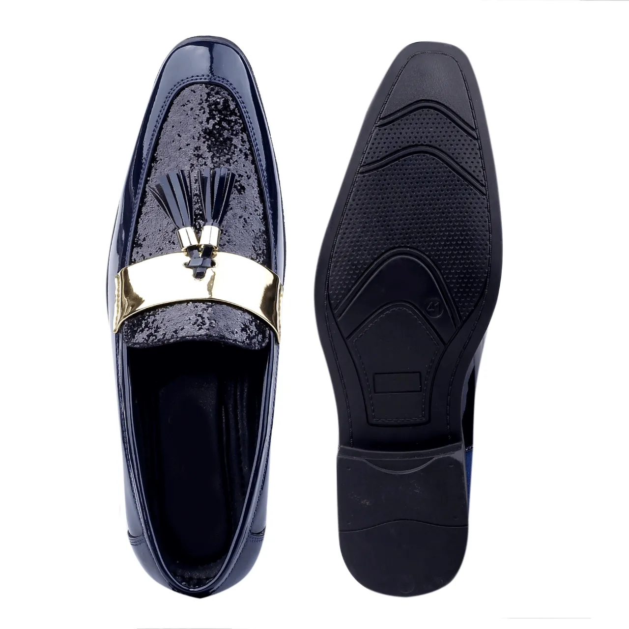 Stylish Wear Men Shiny Blue Color Outdoor Formal And Party Casual Ethnic Loafer-JonasParamount