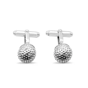 T-Bar Golf Ball Cufflinks - Sterling Silver