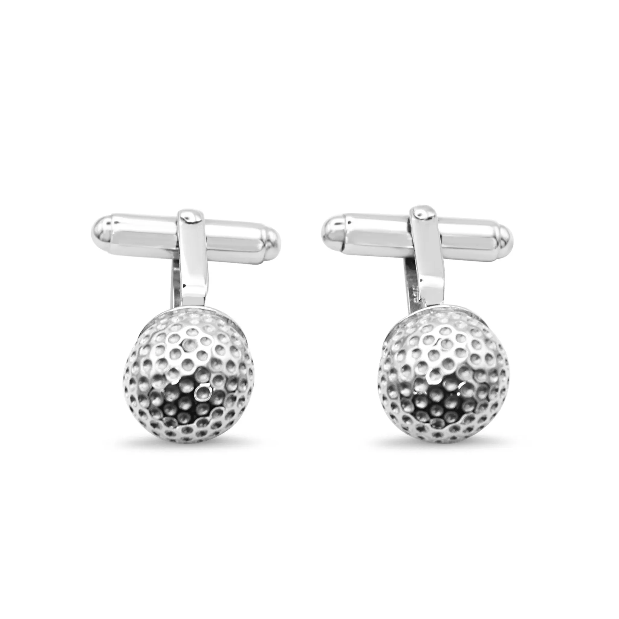 T-Bar Golf Ball Cufflinks - Sterling Silver