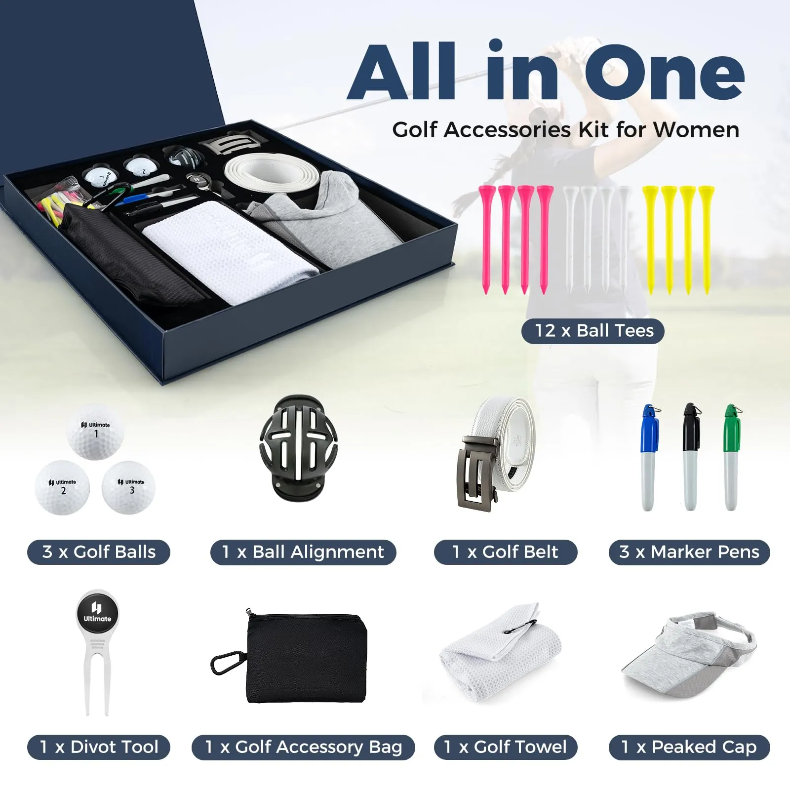 Tangkula Complete Golf Accessories Set, Golf Accessories Kit includes Golf Balls