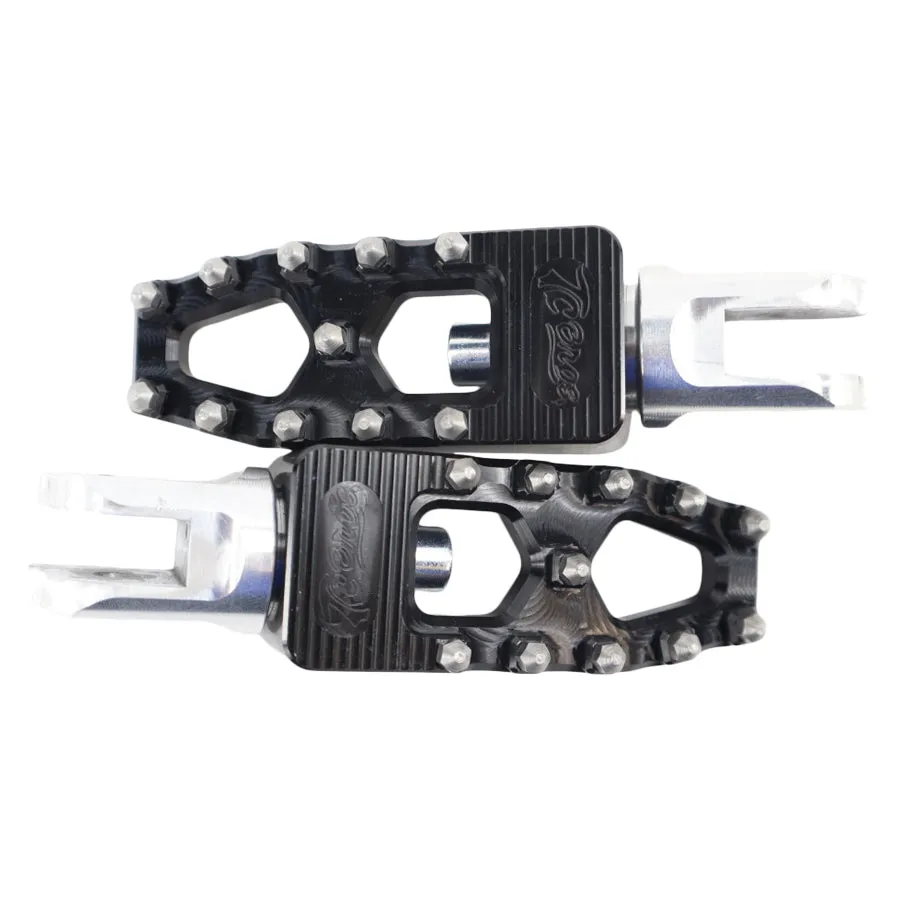 TC Bros. Pro Series Black MX Lite Rider Foot Pegs for 2018-newer Harley Softail & Pan America