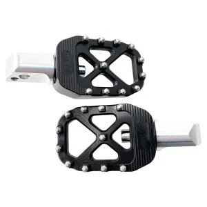 TC Bros. Pro Series Black MX Passenger Foot Pegs for 2018-newer Harley Softail & Pan America