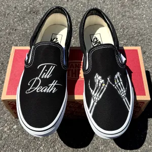 Till Death Pinky Promise Custom Wedding Vans Slip On Shoes for Women and Men (Copy)