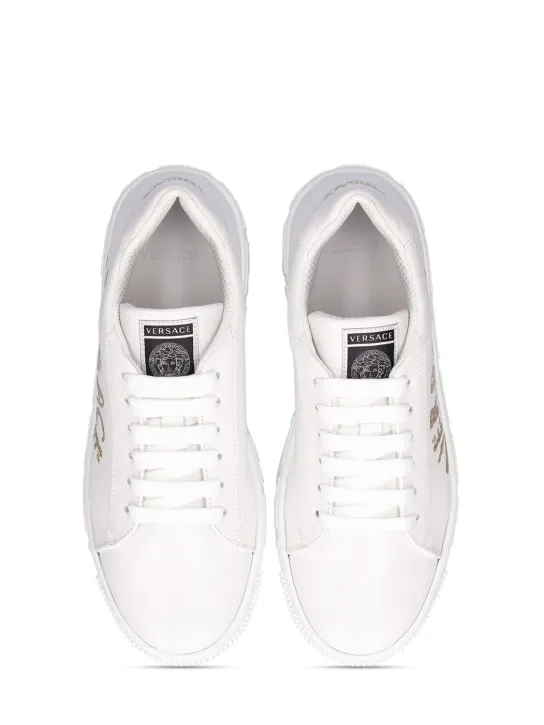 Versace   Leather low lace-up sneakers 