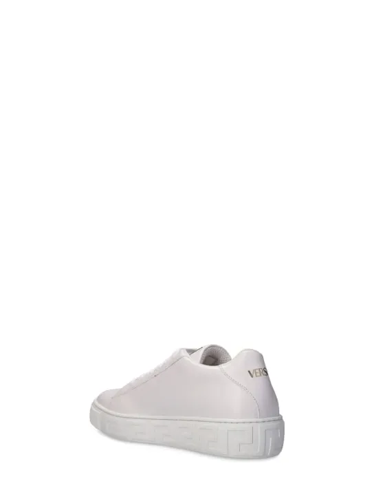 Versace   Leather low lace-up sneakers 