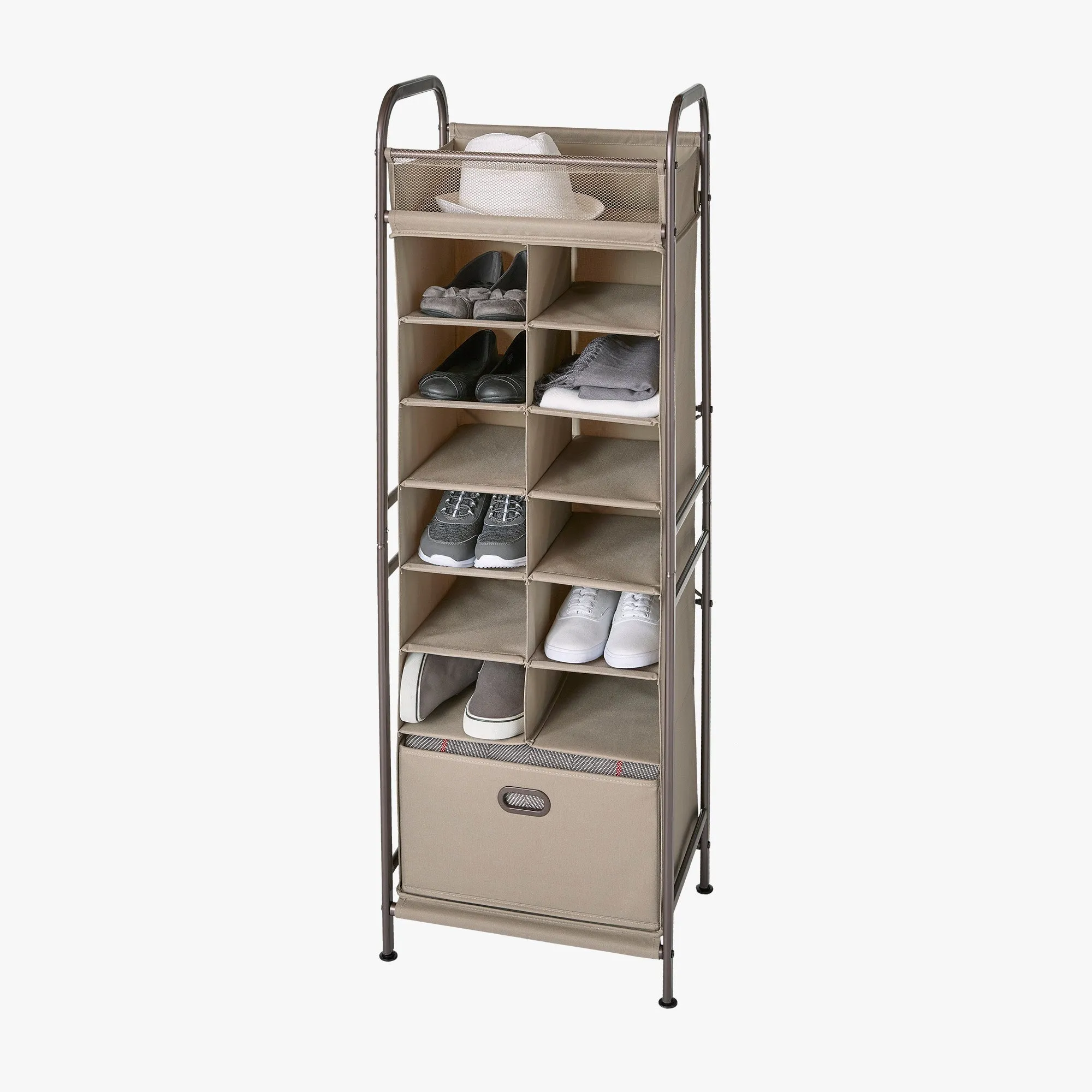 Vertical 12-Cubby Shoe Storage Organizer