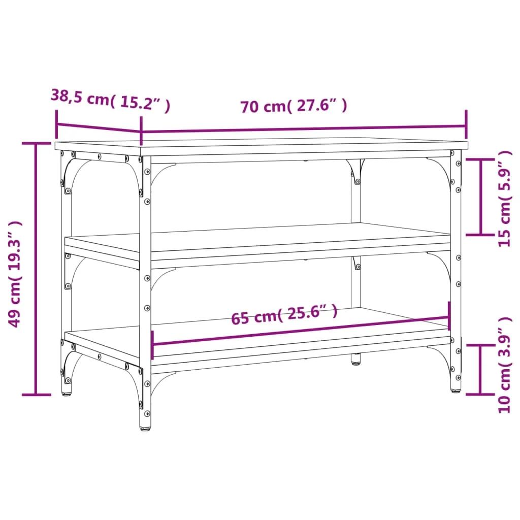 vidaXL Shoe Bench Brown Oak 70x38.5x49 cm Engineered Wood