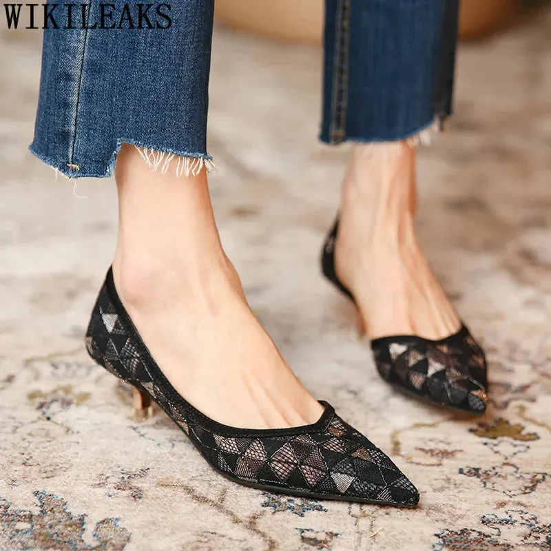 Women Shoes High Heels Kitten Heels Black Pumps Women Shoes Fashion Party Shoes for Women 2024 Zapatos De Mujer Zapatos Talons