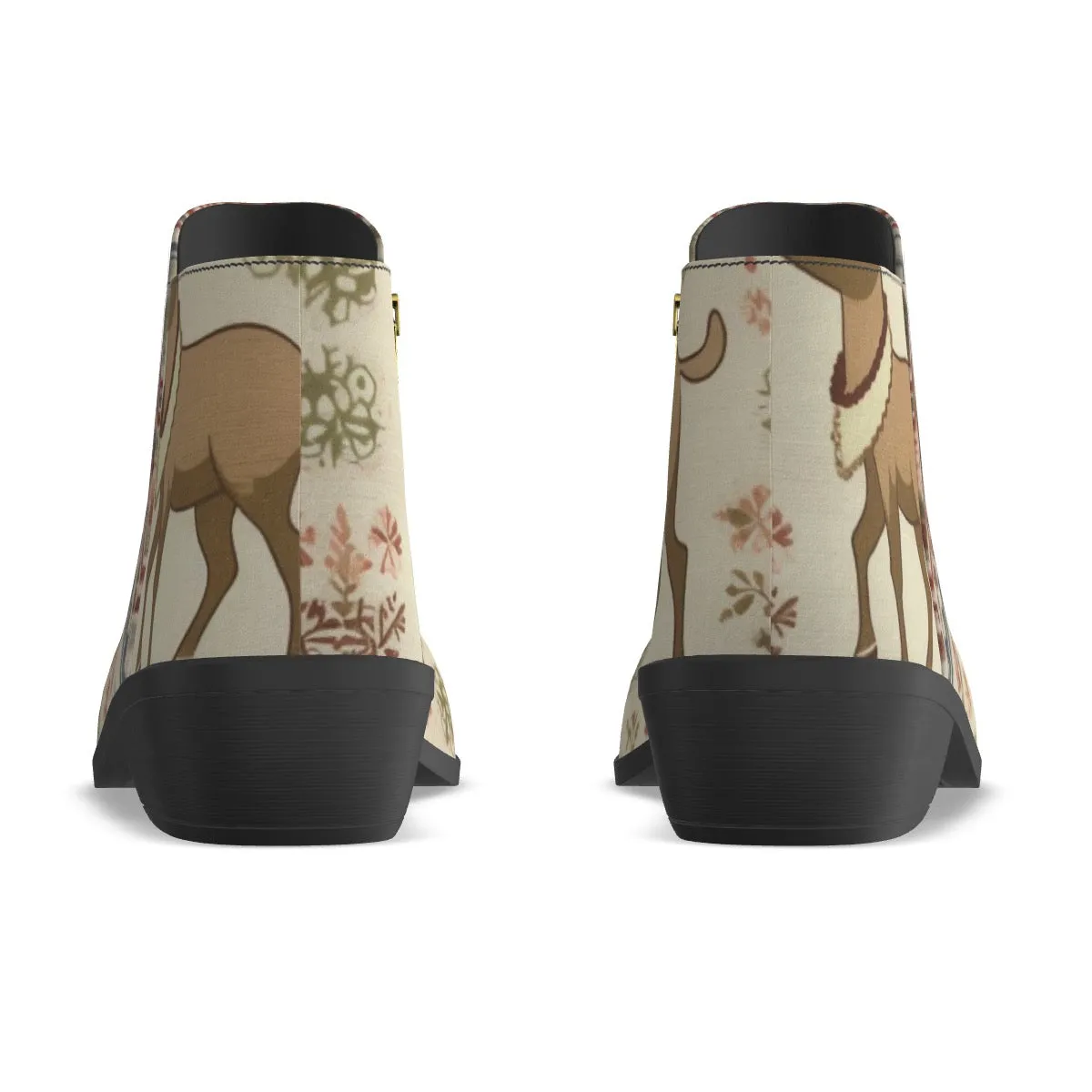 Women's Fashion Boots Christmas print browns/deer