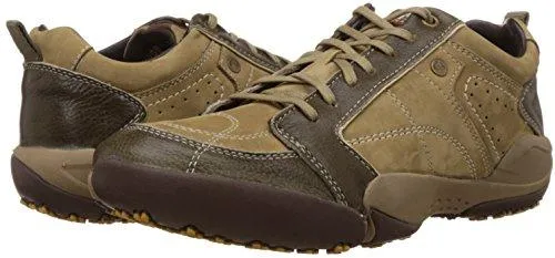 Woodland Men's Khaki Leather Sneakers - 5 UK/India (39 EU)