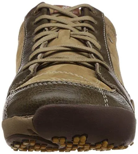 Woodland Men's Khaki Leather Sneakers - 5 UK/India (39 EU)